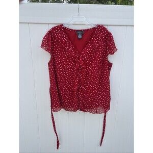 George 22W/24W Red White Polka Dot Top Lined